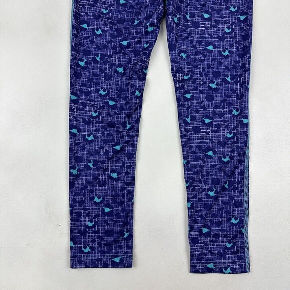 JK TECH Girls Size M Purple Blue Animal Print Plaid Activewear Leggings Stretch - Picture 10 of 10